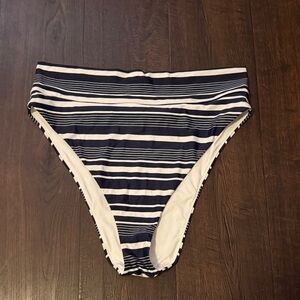 Aerie Navy and White Striped Bikini Bottom
